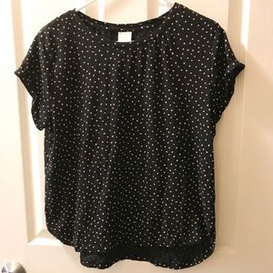 Tee with Blush and Cream polka dots